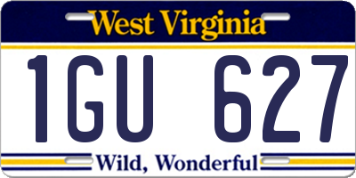 WV license plate 1GU627