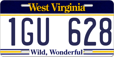 WV license plate 1GU628