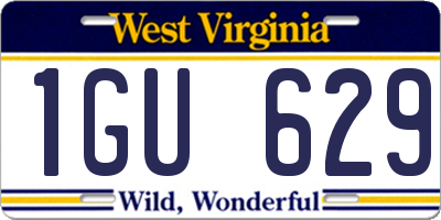 WV license plate 1GU629