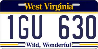 WV license plate 1GU630