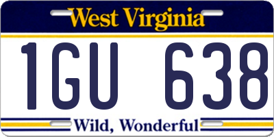 WV license plate 1GU638