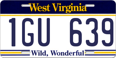 WV license plate 1GU639