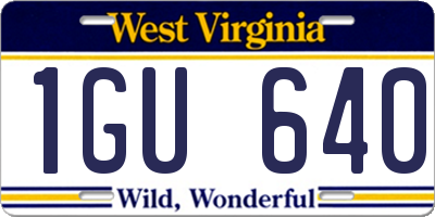 WV license plate 1GU640