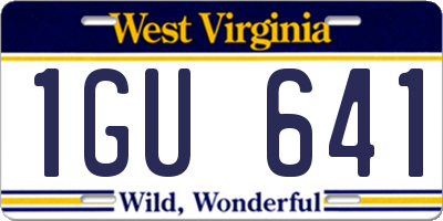 WV license plate 1GU641