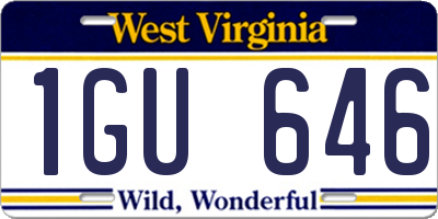 WV license plate 1GU646