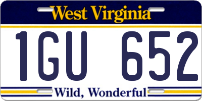 WV license plate 1GU652