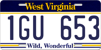 WV license plate 1GU653