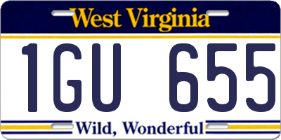 WV license plate 1GU655