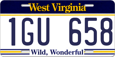 WV license plate 1GU658