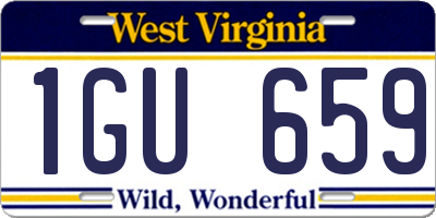 WV license plate 1GU659