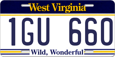 WV license plate 1GU660