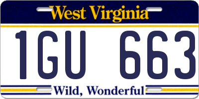WV license plate 1GU663