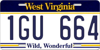 WV license plate 1GU664