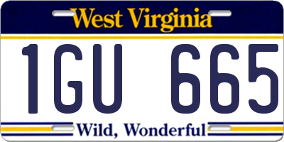 WV license plate 1GU665