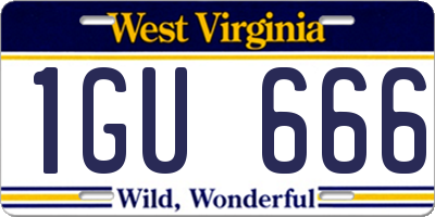 WV license plate 1GU666