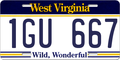 WV license plate 1GU667