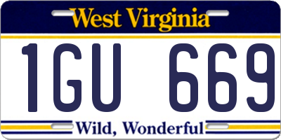 WV license plate 1GU669