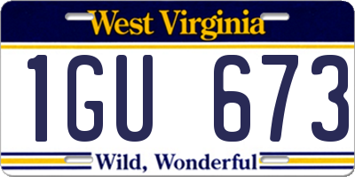WV license plate 1GU673