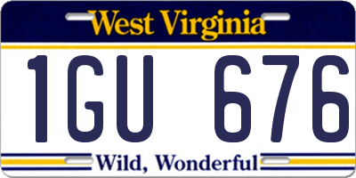 WV license plate 1GU676