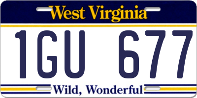 WV license plate 1GU677