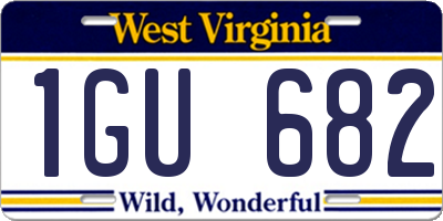 WV license plate 1GU682
