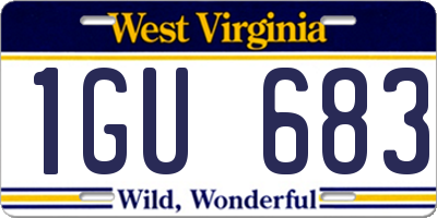 WV license plate 1GU683