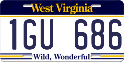 WV license plate 1GU686