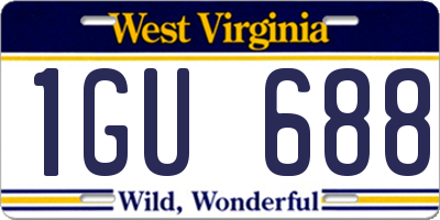 WV license plate 1GU688