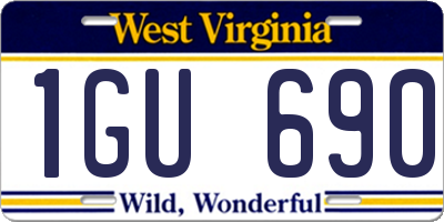 WV license plate 1GU690