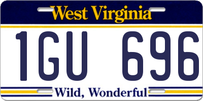 WV license plate 1GU696