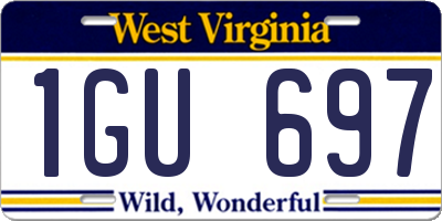 WV license plate 1GU697