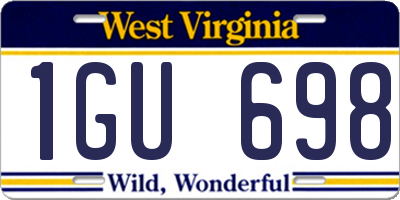 WV license plate 1GU698