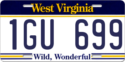 WV license plate 1GU699