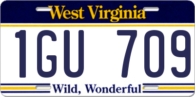 WV license plate 1GU709