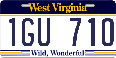 WV license plate 1GU710
