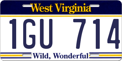 WV license plate 1GU714