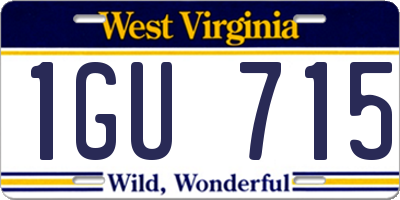 WV license plate 1GU715