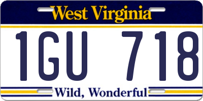 WV license plate 1GU718