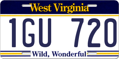 WV license plate 1GU720
