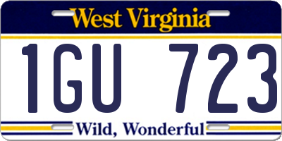 WV license plate 1GU723