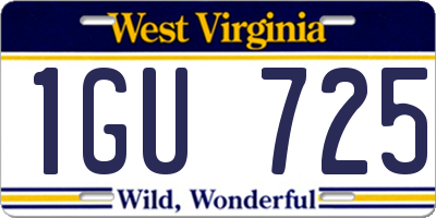 WV license plate 1GU725