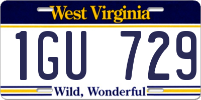 WV license plate 1GU729