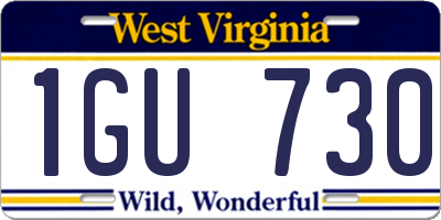 WV license plate 1GU730