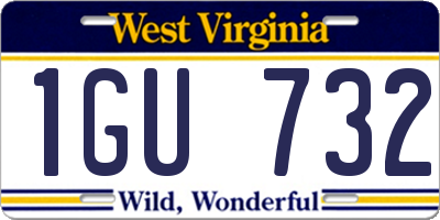 WV license plate 1GU732