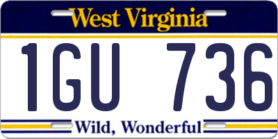 WV license plate 1GU736