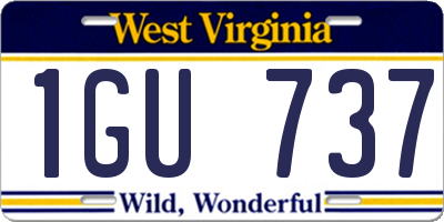 WV license plate 1GU737