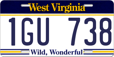 WV license plate 1GU738