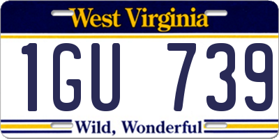 WV license plate 1GU739