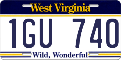 WV license plate 1GU740