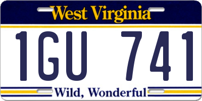 WV license plate 1GU741
